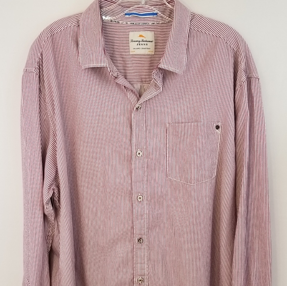 Tommy Bahama Jeans Red Long Sleeve Button Shirt XL - Picture 15 of 16
